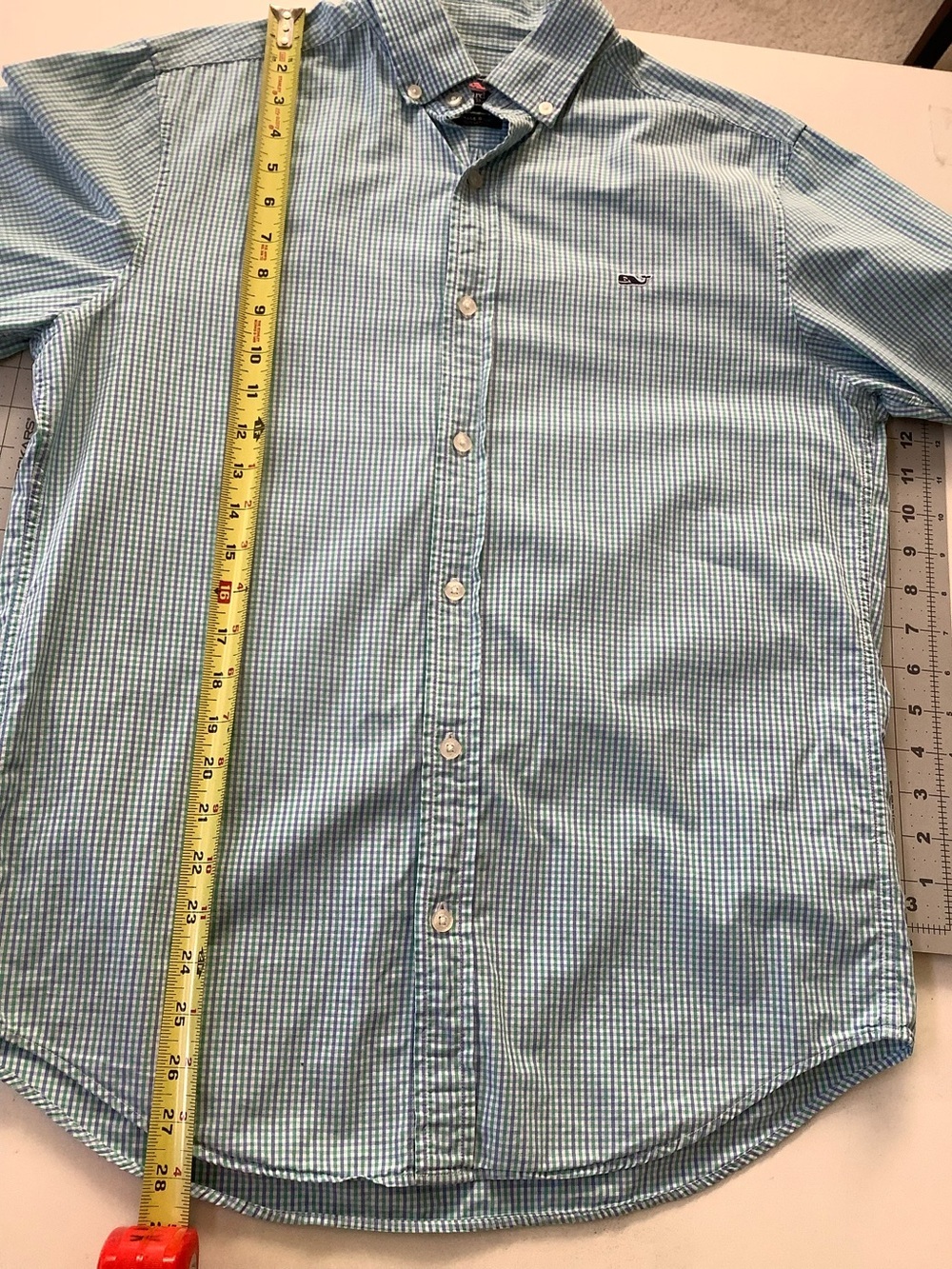 Vineyard Vines On-The-Go Gingham Button Shirt Light Blue Small - Picture 4 of 7